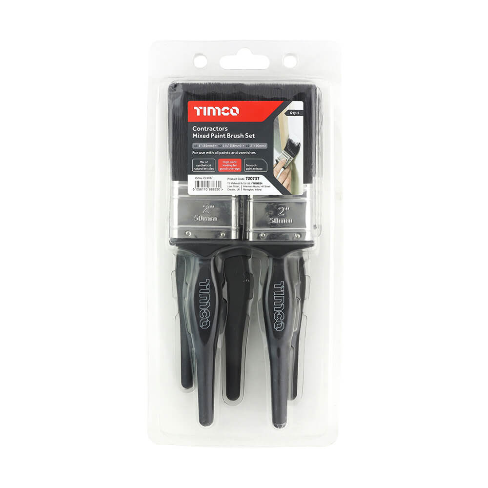 Contractors Mixed Paint Brush Set 5pcs