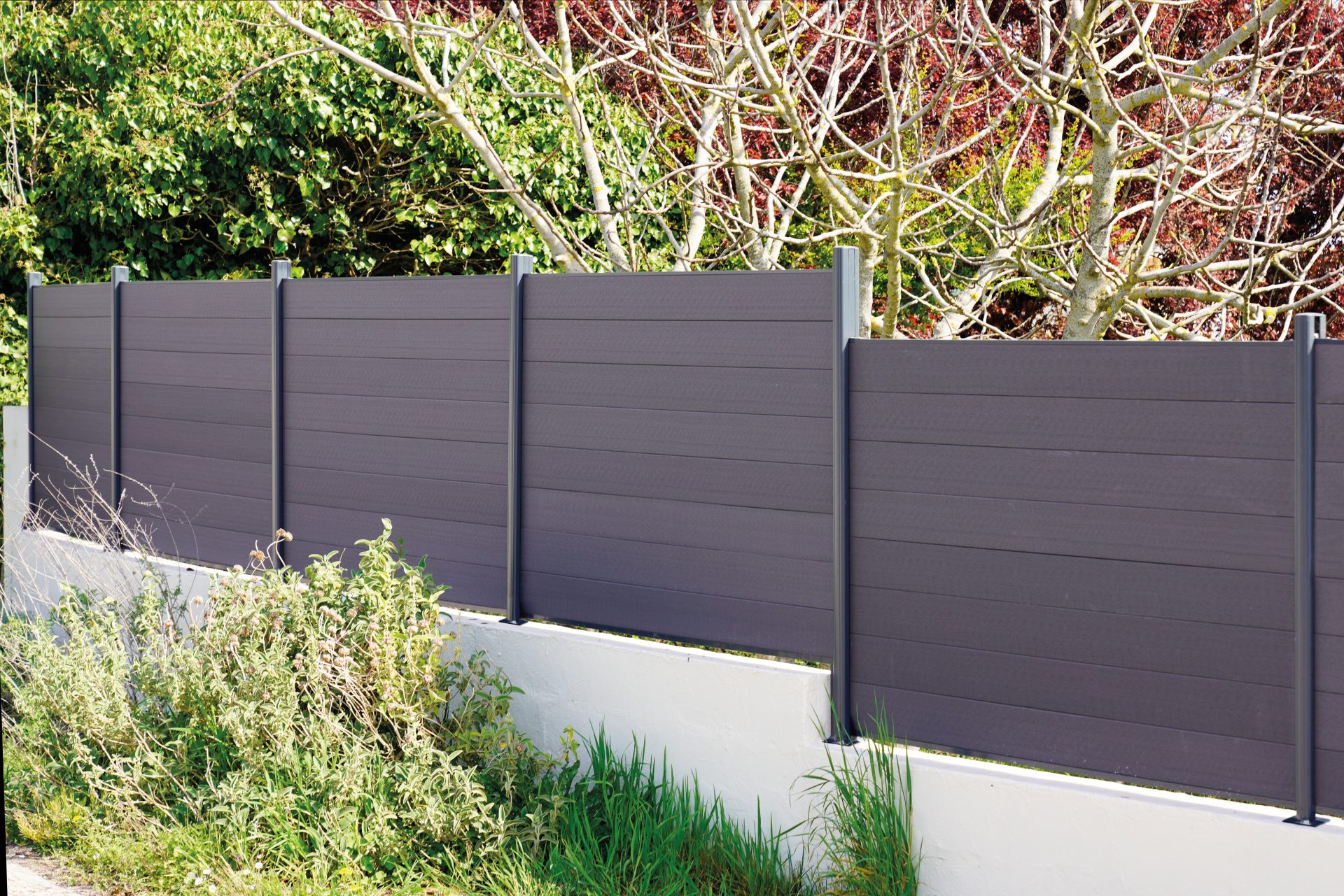 Grey plastic fencing products for your home